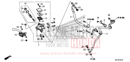 FRONT BRAKE MASTER CYLINDER (CBR500RAK/L/M) CBR500RAK de 2019
